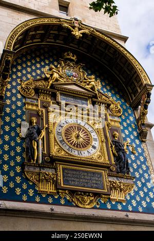La Conciergerie Horloge Clock, Palace Justice in Paris, Frankreich. Stockfoto