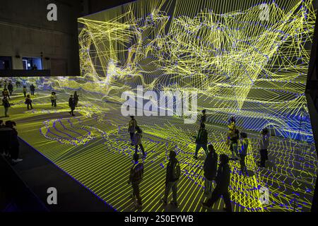 FRANKREICH. PARIS (75) (12. BEZIRK) DIE IMMERSIVE AUSSTELLUNG „PIXEL“, (DIGITALE KUNST), VON MIGUEL CHEVALIER, IM GRAND PALAIS IMMERSIF, LY Stockfoto