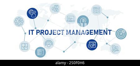 IT-Projektmanagement IT-Software Software Web Application System Entwicklungsstrategie Stock Vektor