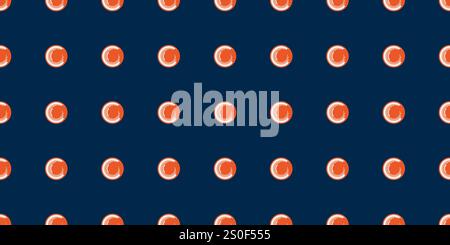 Abstraktes dunkles geometrisches Hintergrunddesign, Muster mit vielen orangefarbenen und weißen Kreisen, Vorlage im bearbeitbaren Vektorformat Stock Vektor