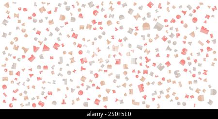 Verschiedene farbenfrohe, zufällig platzierte, große und ausgerichtete Art déco-Stil Muster mit fetten Buchstaben - Textur auf breitem Hintergrund, Design-Element für Web oder Stock Vektor