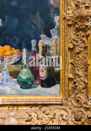 Die berühmte Flasche Bass Pale Ale gemalt von Manet in Einer Bar im Folies-Bergère. Stockfoto