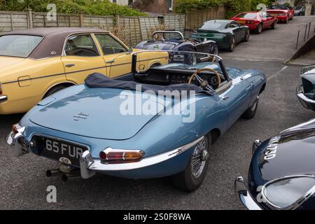 Jaguar E-Typ, Rückansicht Stockfoto