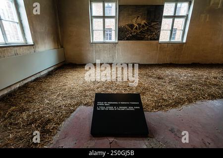 Die Pinsel von Auschwitz: Überreste unterbrochener Leben (Staatliches Museum Auschwitz-Birkenau, Polen) Stockfoto