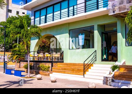 Crisol Café und Restaurant Eingang in Playa del Carmen Quintana Roo Mexiko. Stockfoto