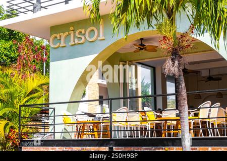 Crisol Café und Restaurant Eingang in Playa del Carmen Quintana Roo Mexiko. Stockfoto