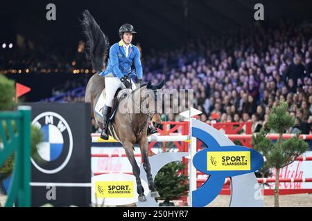 Christian Ahlmann von Deutschland mit D'aganix 2000 Z während des Leon Melchior Wettbewerbs beim Jumping Mechelen am 27. Dezember 2024, Mechelen, Belgien (Foto von Maxime David - MXIMD Pictures) Credit: MXIMD Pictures/Alamy Live News Stockfoto