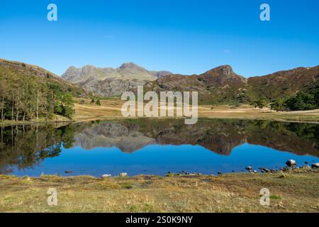 Wunderschöner ruhiger Morgen am Blea tarn im Lake District Nationalpark, Cumbria, England. Stockfoto