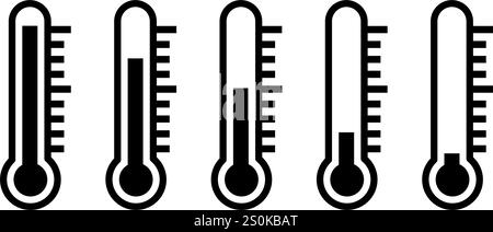 Set von Thermometersymbol, heiß, kalt Stock Vektor