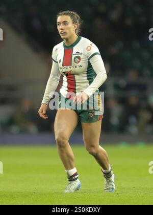 Twickenham, London, Großbritannien. Dezember 2024. Twickenham, London, England, 28. Dezember 2024: Francesca McGhie (11 Leicester Tigers) während des Premiership Womens Rugby-Spiels zwischen Harlequins Women und Leicester Tigers Women im Allianz Stadium in Twickenham, London, England. (Jay Patel/SPP) Credit: SPP Sport Press Photo. /Alamy Live News Stockfoto