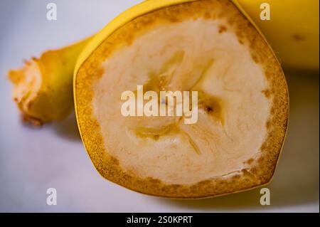 In Scheiben geschnittene Banane Stockfoto