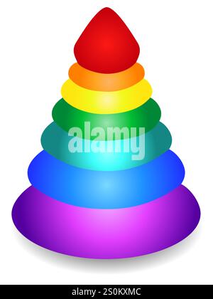 Pyramidenspielzeug. Isoliert auf weißem Hintergrund. Stock Vektor