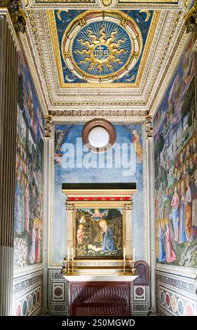 Florenz Toskana Italien. Palazzo Medici Riccardi. Prozession der Könige in der Kapelle der Könige von Benozzo Gozzoli Stockfoto