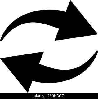 Rotierende Pfeile erzeugen eine kontinuierliche Kreisbewegung, die Konzepte wie Aktualisieren, Neuladen, Aktualisieren und Schleifen symbolisieren und das Wesen von verkörpern Stock Vektor