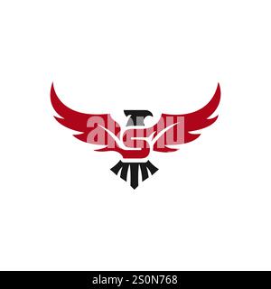 Initial S mit Eagle Logo Design Vektor Illustration.. EPS 10 Stock Vektor