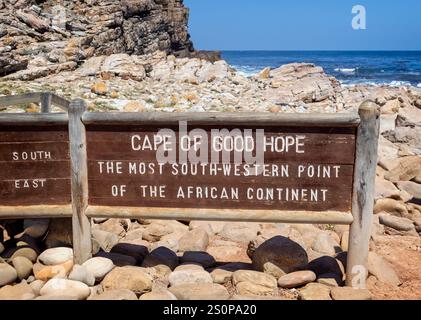 Kap der Guten Hoffnung am südwestlichsten Punkt des afrikanischen Kontinents in der Nähe von Kapstadt, Südafrika am 7. Dezember 2024 Stockfoto