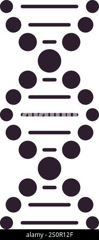 Vertikale stilisierte dna-Struktur mit Nukleotiden, die Doppelhelix auf weißem Hintergrund bilden und genetischen Code und biologische Vererbung darstellen Stock Vektor
