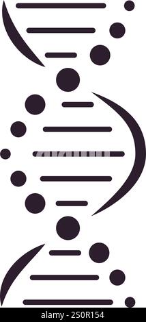 Die DNA-Molekülstruktur mit Linien und Kreisen, die Nukleotide darstellen, die Doppelhelix bilden, wird gezeigt und symbolisiert Genetik, Biologie und Wissenschaft Stock Vektor