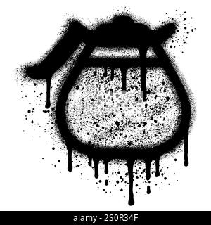 Kaffeekanne Graffiti mit schwarzer Sprühfarbe. Vektorabbildung. Stock Vektor