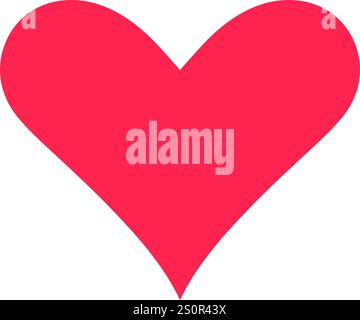 Leuchtend rotes Herzsymbol, das Liebe, Zuneigung und Romantik repräsentiert, perfekt für Valentinstag oder jeden Anlass zum Feiern von Liebe und Beziehungen, Set Stock Vektor