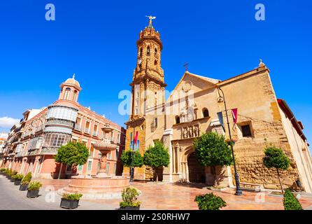 Kirche der Gemeinde Sebastian in Antequera. Antequera ist eine Stadt in der Provinz Malaga, der Gemeinde Andalusien in Spanien. Stockfoto