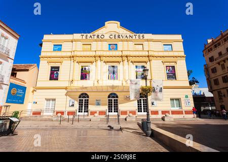 Malaga, Spanien - 23. Oktober 2021: Das Cervantes Theater oder Teatro Cervantes in Malaga. Malaga ist eine Stadt in der andalusischen Gemeinde in Spanien Stockfoto