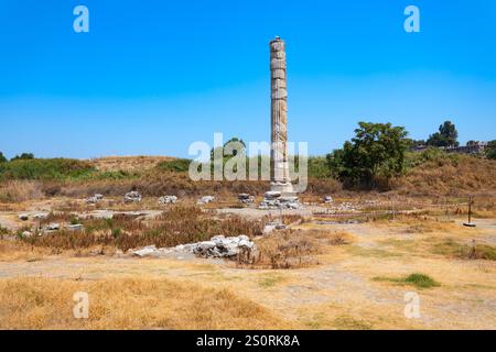 Der Tempel der Artemis oder der Tempel der Diana Ruinen in der antiken griechischen Stadt Ephesus. Ephesus oder Efes liegt in der Nähe der modernen Stadt Selcuk in Izmir Prov Stockfoto