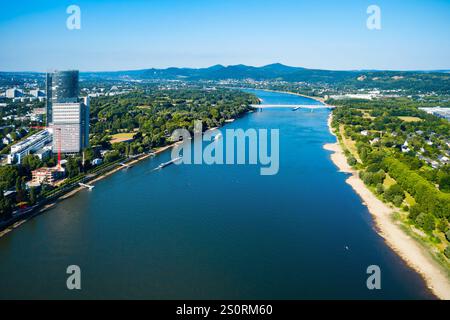 Rhein Antenne Panoramablick in Bonn Stadt in Deutschland Stockfoto