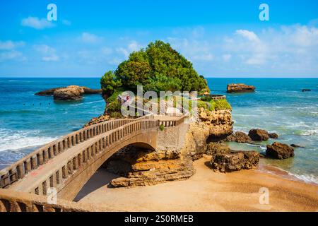 Rocher du Basta rock Bridge in Biarritz Stadt in Frankreich Stockfoto