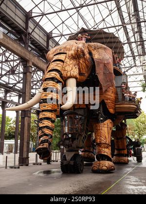 NANTES, FRANKREICH - 16. SEPTEMBER 2018: Maschinen der Insel von Nantes ist eine künstlerische, touristische und kulturelle Projekt in Nantes, Frankreich Stockfoto