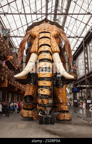 NANTES, FRANKREICH - 16. SEPTEMBER 2018: Maschinen der Insel von Nantes ist eine künstlerische, touristische und kulturelle Projekt in Nantes, Frankreich Stockfoto