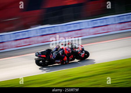 Der spanische Fahrer Maverick Viñales vom Aprilia Racing Team beim Großen Preis von Barcelona. Stockfoto