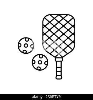 Symbol für die Farbe der Pickleball-Linie. Signieren Sie für Webseite, mobile App, Schaltfläche, Logo. Schaltfläche Vektorisoliert. Bearbeitbare Kontur. Stock Vektor
