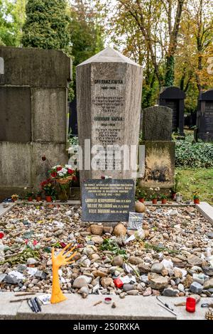 Grab des tschechischen Schriftstellers Franz Kafka auf dem Neuen Jüdischen Friedhof im Bezirk Zizkow, Prag, Tschechien Stockfoto