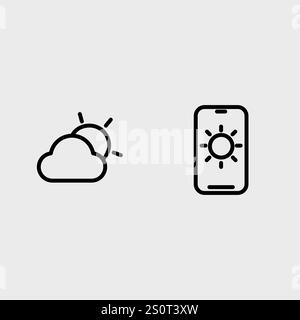 Wettersymbol und Vektorsymbol für Wettervorhersage. Stock Vektor