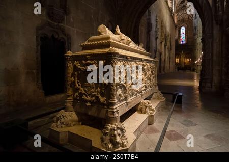 Vasco da Gama Grab im Hieronymus-Kloster-Kirche, Belem, Lissabon, Portugal Stockfoto