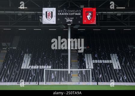 Craven Cottage, Fulham, London, Großbritannien. Dezember 2024. Premier League Football, Fulham gegen Bournemouth; eine allgemeine Ansicht von Craven Cottage vor dem Start Credit: Action Plus Sports/Alamy Live News Stockfoto