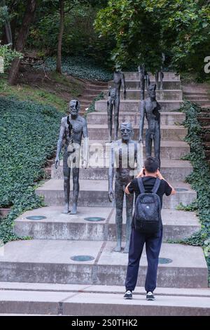 Touristenfotografie Gedenkstätte für die Opfer des Kommunismus, Prag, Tschechien, Tschechien. Stockfoto