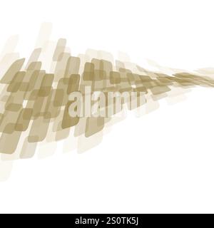 Abstraktes braunes minimalistisches fließendes transluzentes, gekrümmtes, rundes Quadrat-Muster mit Copyspace, Raum, Platz für Ihren Text – Dynamic Multi Purpose VE Stock Vektor