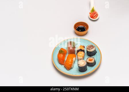 Sushi in Europa Sushi hat in Europa einen besonderen Platz gefunden, und seine Popularität wächst weiter Stockfoto