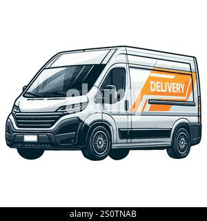 Vektorgrafik von Van-Autos mit weißer Farbe Stock Vektor