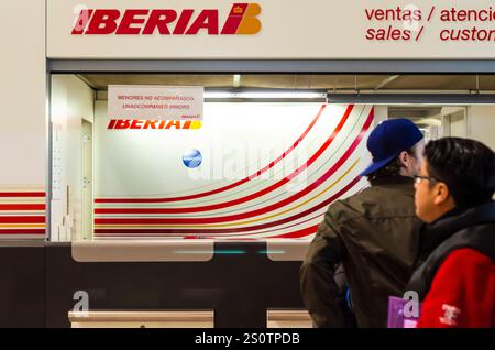 Flughafen Barajas während des Streiks des Iberia-Piloten. Spanien Stockfoto