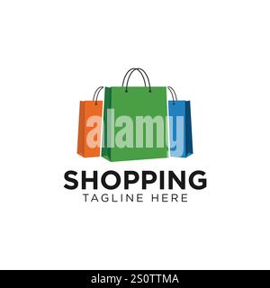 Design-Vorlage für Online-Shop-Logos. Shopping-Logo Stock Vektor
