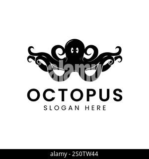 Oktopus-Logo. Isolierter Oktopus auf weißem Hintergrund Stock Vektor