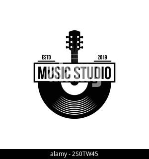 Vinyl Disc Musik aufzeichnen Logo Vektorsymbol Illustrationsdesign Stock Vektor