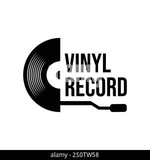 Vinyl Disc Musik aufzeichnen Logo Vektorsymbol Illustrationsdesign Stock Vektor