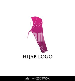 Muslimische Frau mit Hijab-Logo Vektor-Illustration Design Stock Vektor