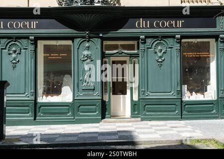 Art Nouveau Storefront Dekoration, Prag, Tschechien. Stockfoto