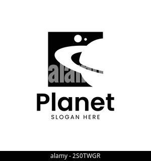 World Travel Planet Logo Design negative Raum Stil Vektor Illustration Stock Vektor