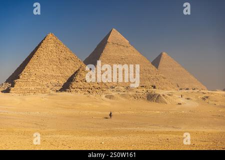 Die große Pyramidenanlage von Gizeh in Kairo, Ägypten. Stockfoto